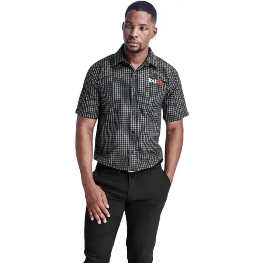 Mens Short Sleeve Aston Shirt Main Black